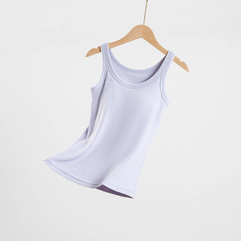 Essential basic rib tank top with built in bra in 13 colors
