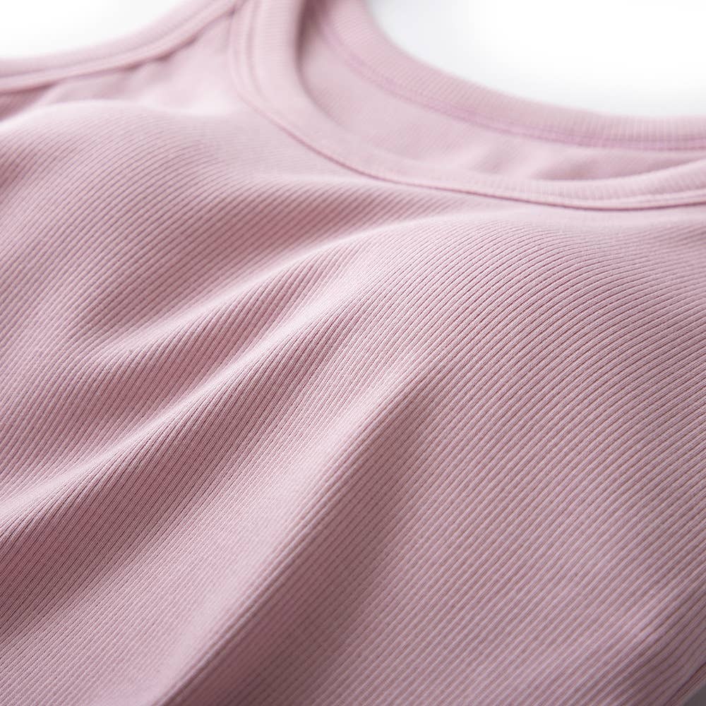 Essential basic rib tank top with built in bra in 13 colors
