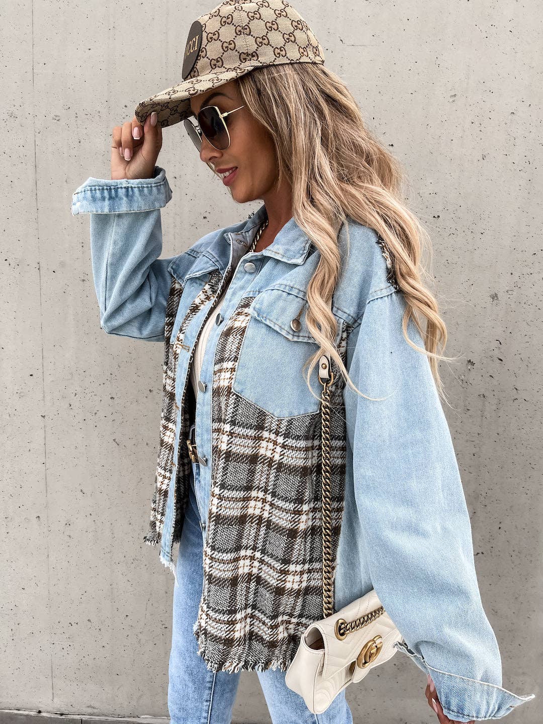 Sweetkama Ladies Color Block Turn-Down Collar Shirt