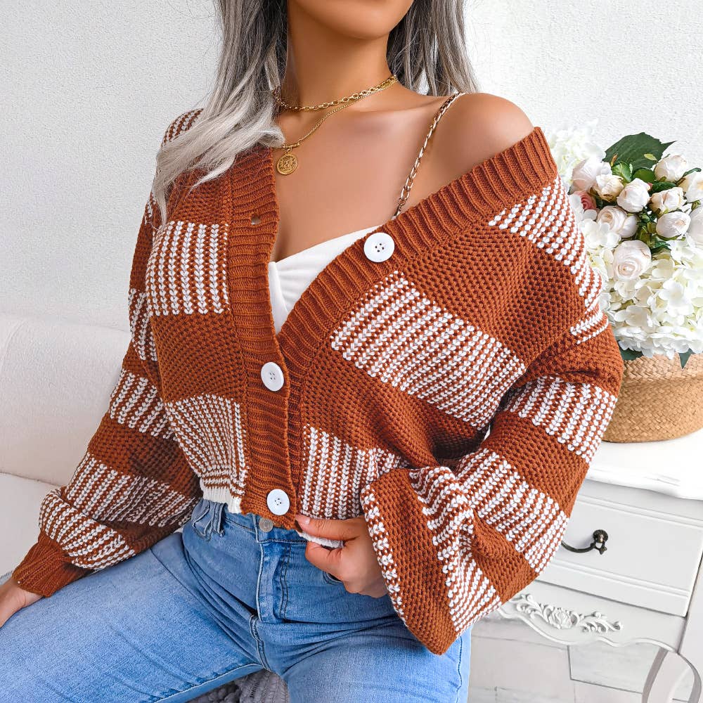 Striped Sleeve Cardigan