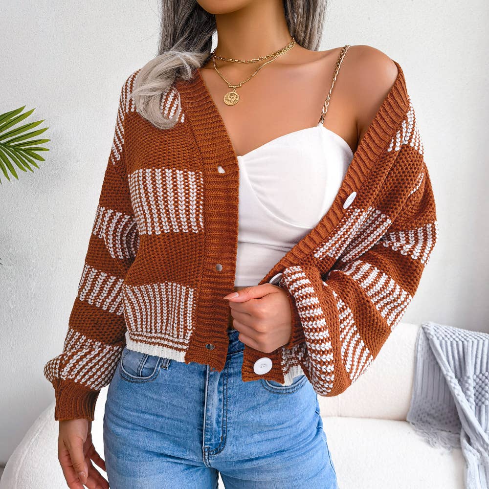 Striped Sleeve Cardigan
