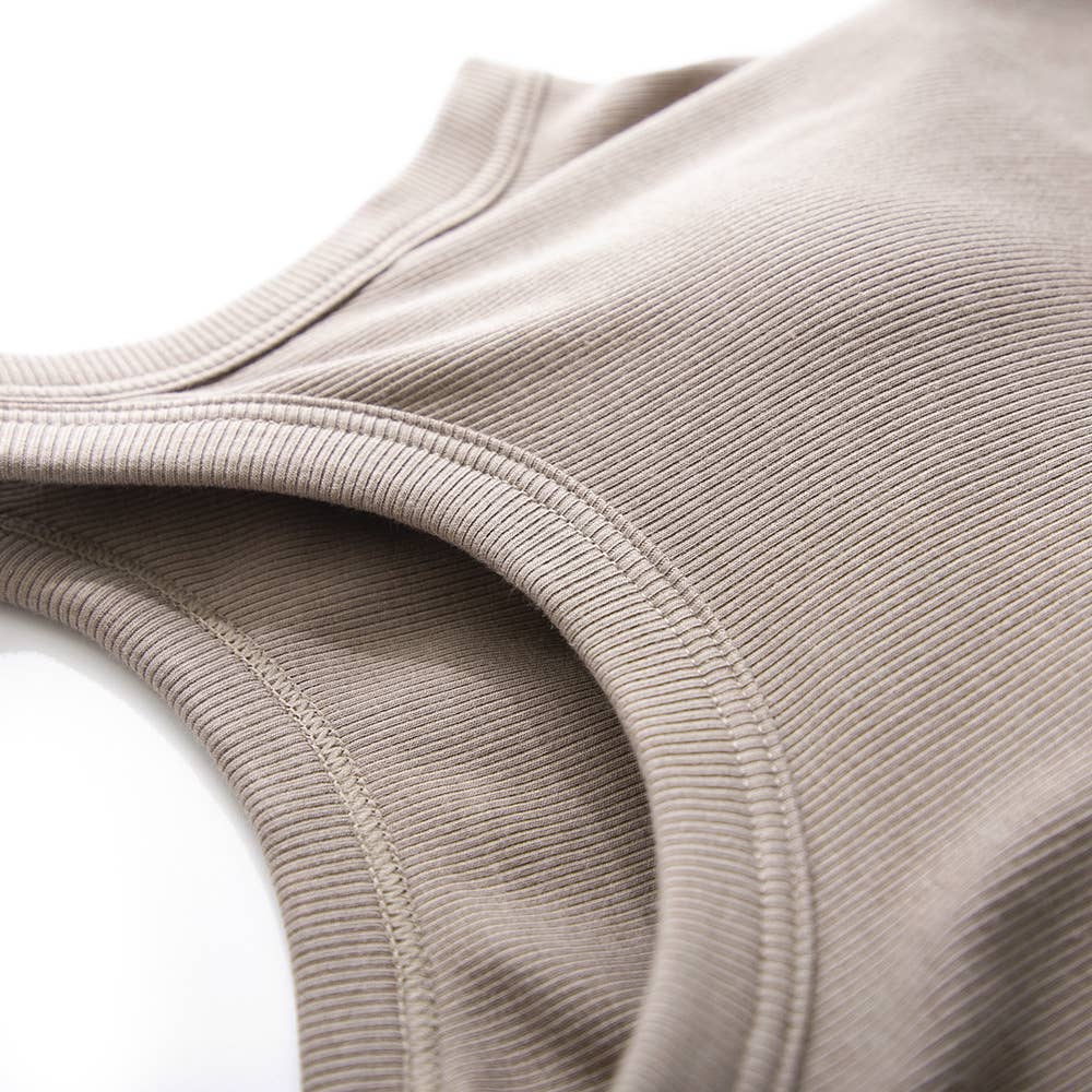 Essential basic rib tank top with built in bra in 13 colors