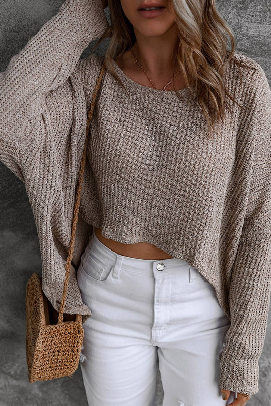 Slouchy Dolman Sleeve High Low Sweater