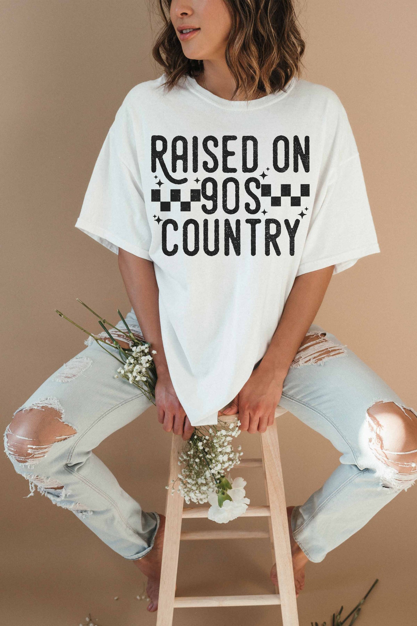 [G1583X-OTS]-RAISED ON 90S COUNTRY OVERSIZED GRAPHIC TEE