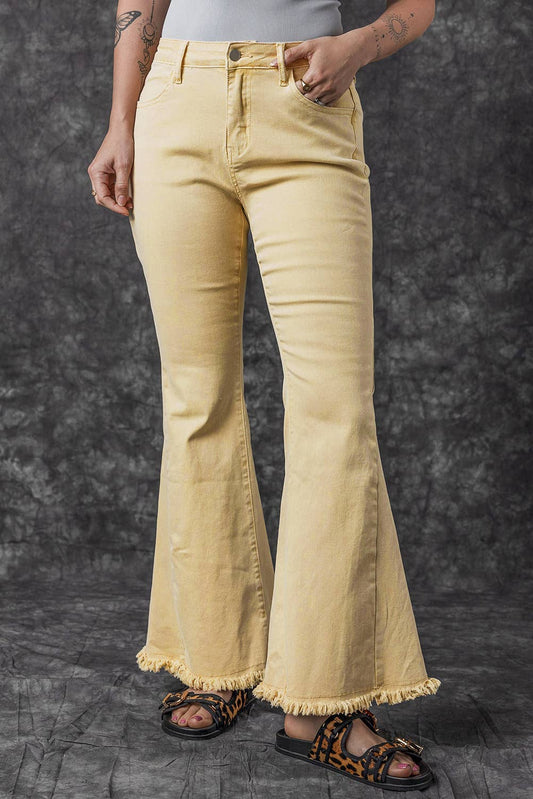 Khaki Flared Jeans