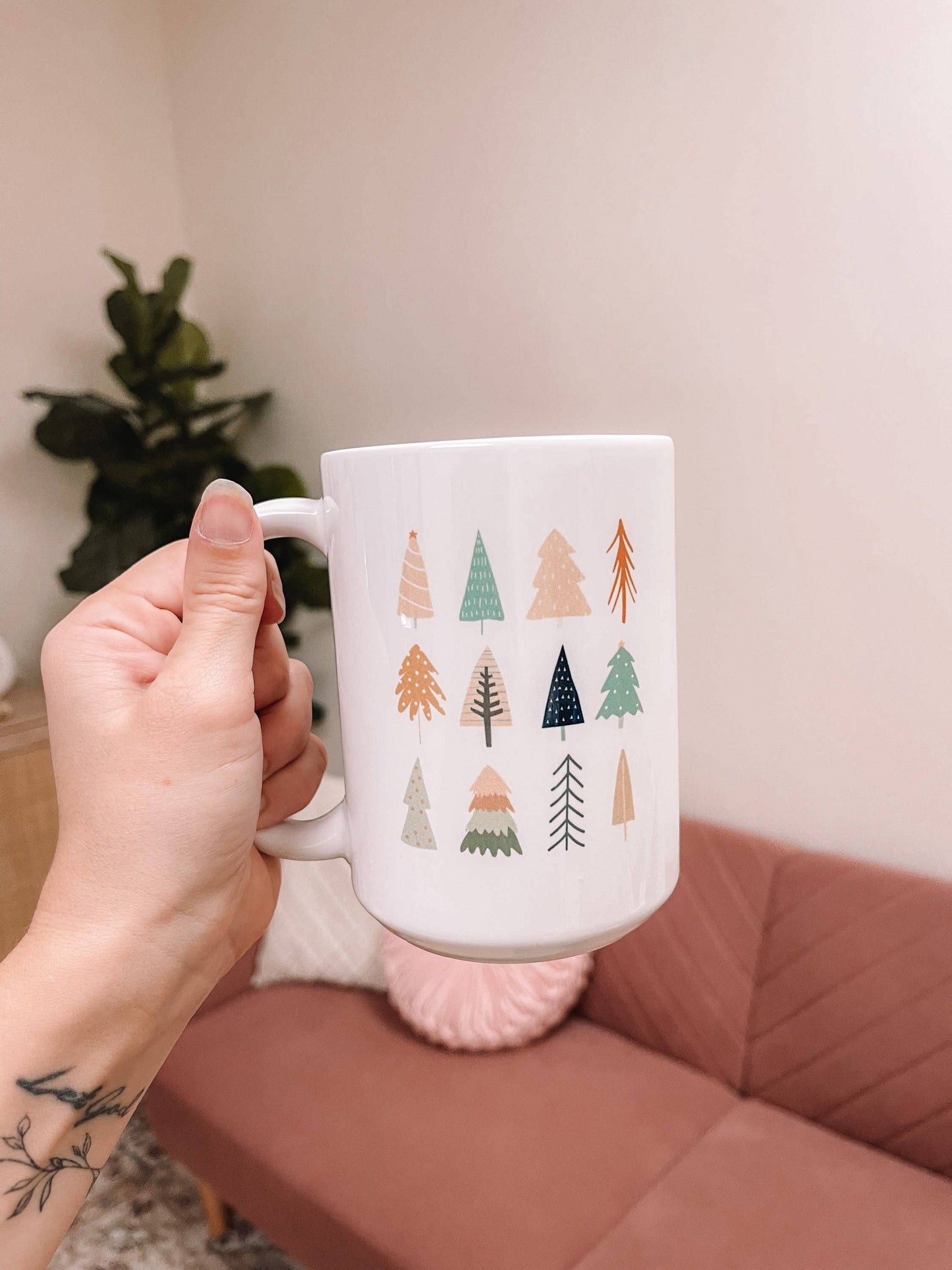 Boho Christmas Tree 15 oz. Coffee Mug