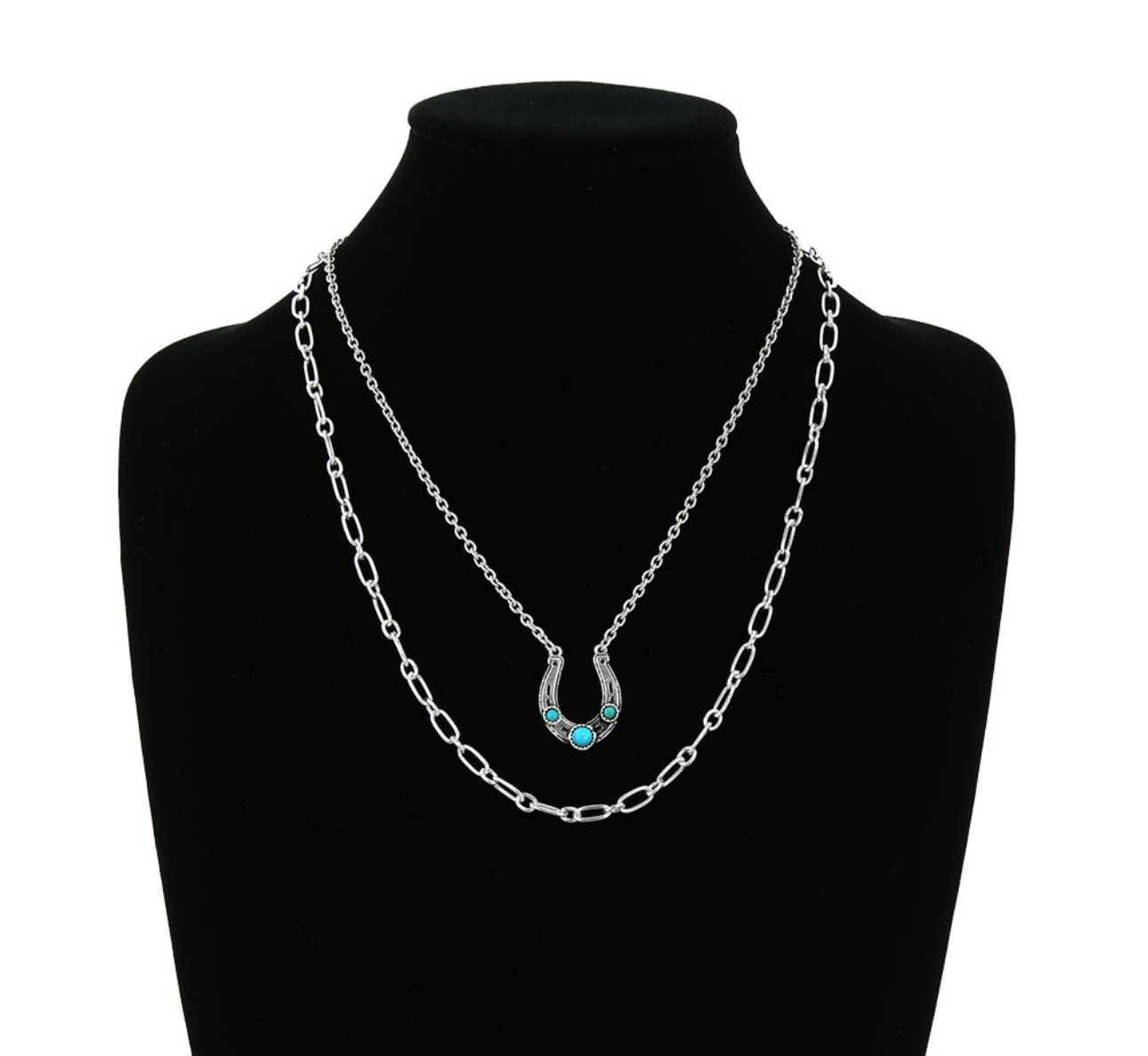 Layered Western Horseshoe Necklace