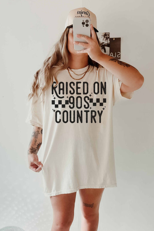[G1583X-OTS]-RAISED ON 90S COUNTRY OVERSIZED GRAPHIC TEE