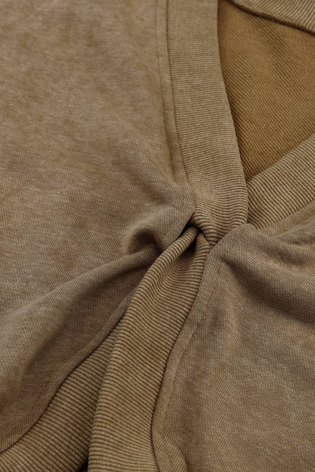 Casual Exposed Seam Twist Open Back Oversized Sweatshirt
